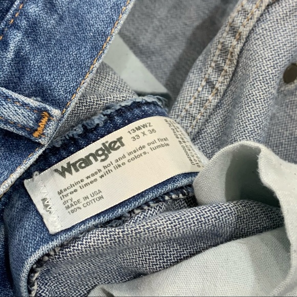 Vintage Wrangler Cowboy Cut Rigid Long Jeans Made in USA / 33 X 36 - Picture 11 of 12